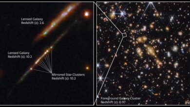 Star clusters in the Cosmic Gems arc annotated pillars 1024x513