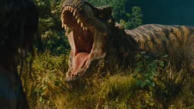 jurassic world rebirth t rex roar 67a377daa00585804ab58bdc