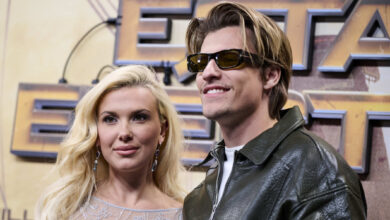 madrid spain february 27 british actress millie bobby brown and her boyfriend jake bongiovi attend to the premiere of the electric state at callao cinema on february 27 2025 in madrid spain photo by b scaled e1760092732327