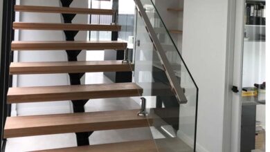 نرده شیشه ای پله