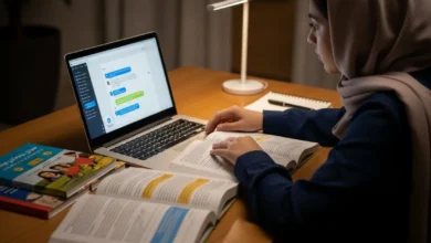 student using ai chatbot for studying