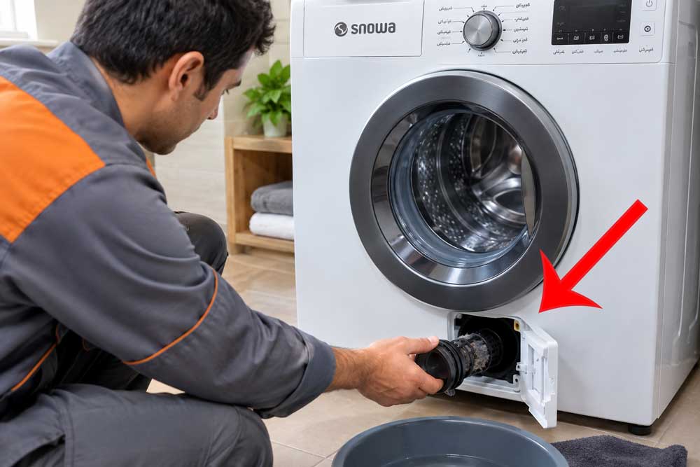 چرا لباسشویی اسنوا تخلیه نمیکند