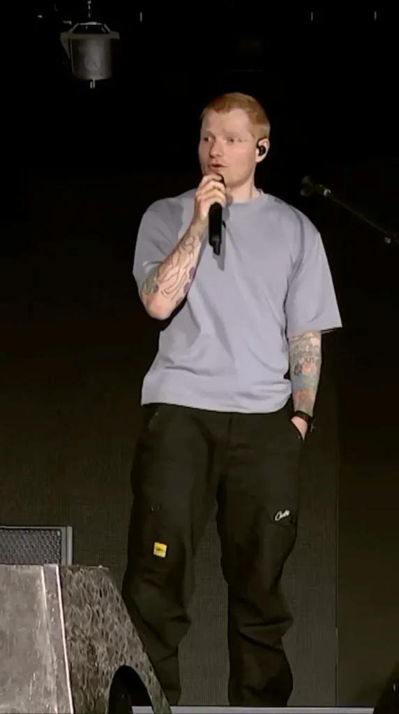 singer ed sheeran speaks stage 141782323